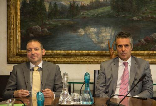Il Direttore generale della società, Gianfranco Scordato, e l'Amministratore unico, Lorenzo Sommo