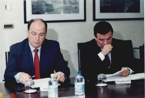 Il senatore Rollandin con il Sottosegretario di Stato agli Affari regionali, Alberto Gagliardi