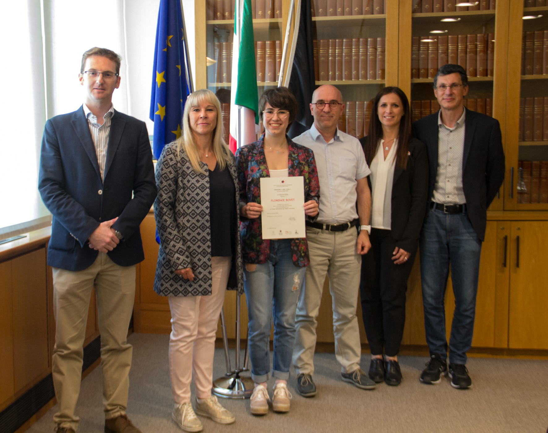 Remise du premier prix du concours "Abbé Trèves" à Florence Bovet