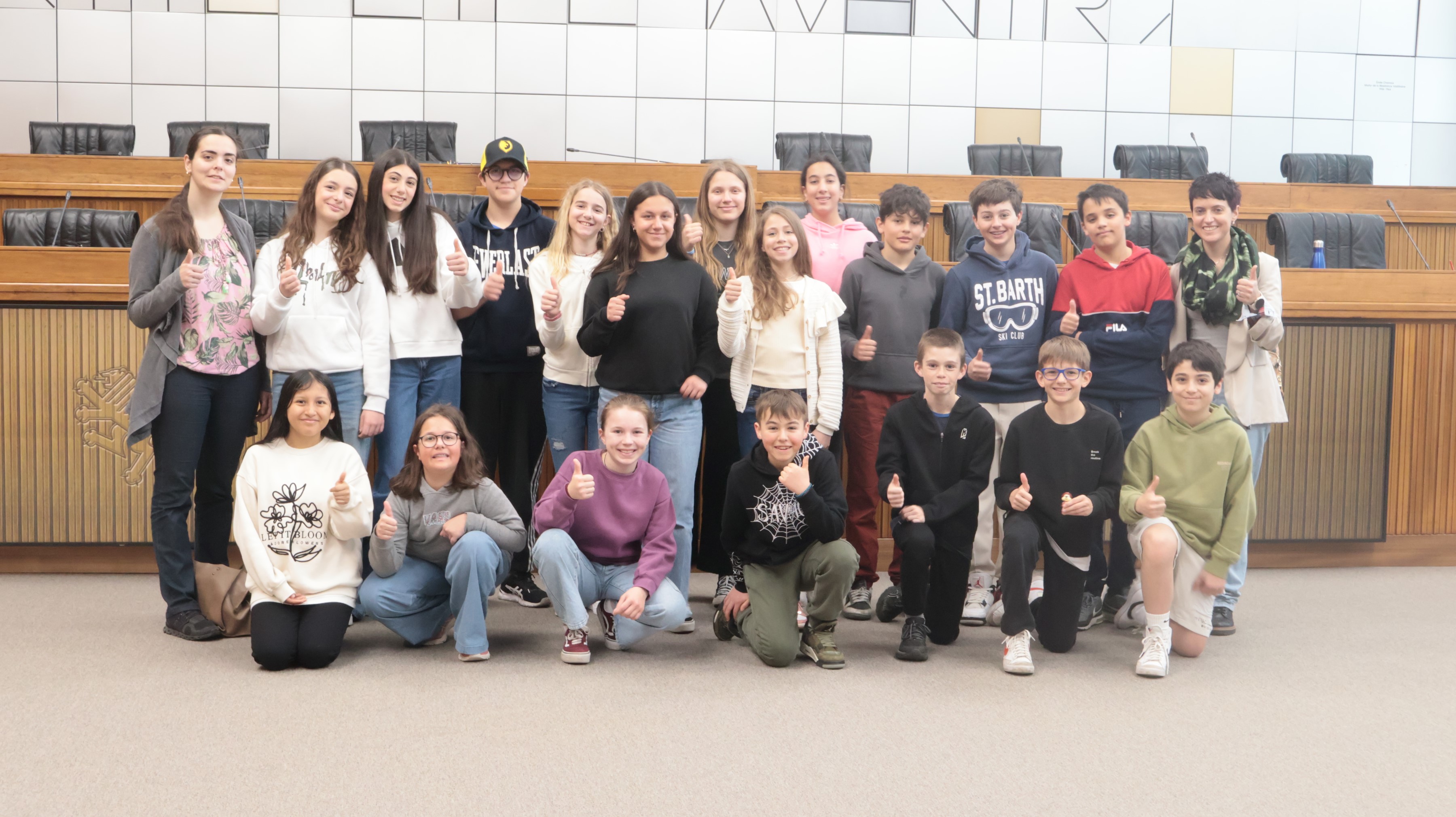 classe 2e B école moyenne de Courmayeur