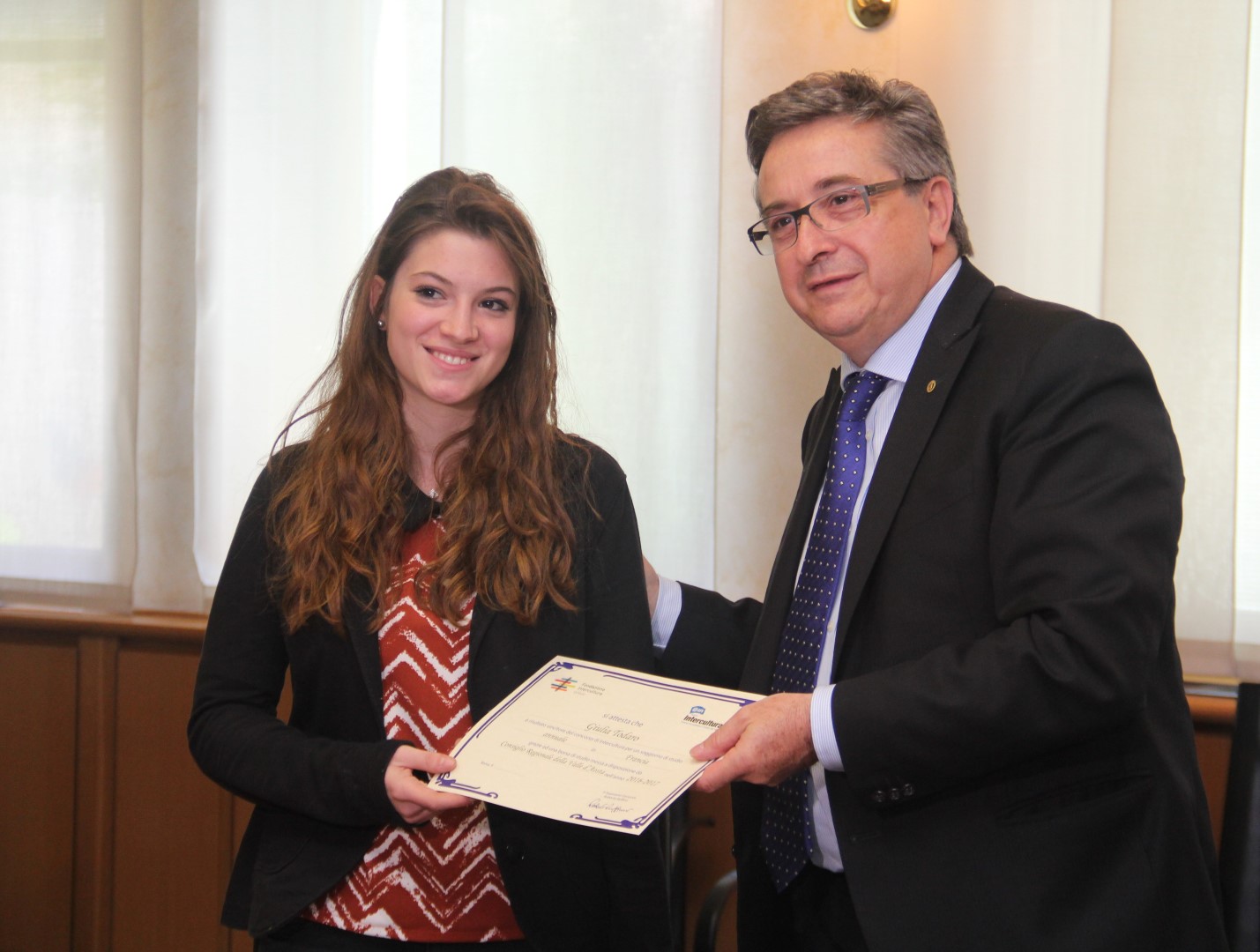 Giulia Todaro et le Président Marco Viérin