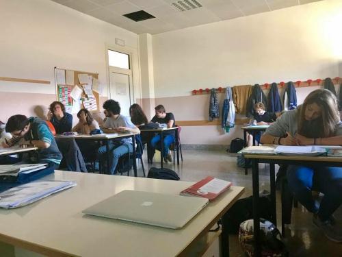 Les étudiants du Lycée scientifique Bérard lors de la rencontre