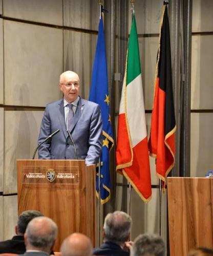 L'intervention du Président de la Région, Pierluigi Marquis