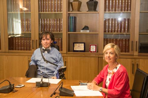 Le Président et le Secrétaire général du Conseil de la Vallée, M. Alberto Bertin et Mme Christine Perrin