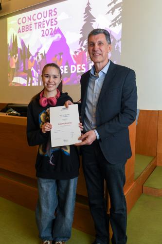 Une attestation de participation a été remise à Lara De Gasper