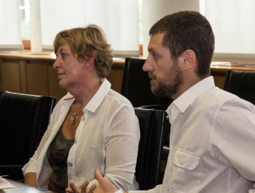 L'Assesseur au tourisme d'Ayas, Ivana Gaillard, et le directeur artistique Enrico Montrosset