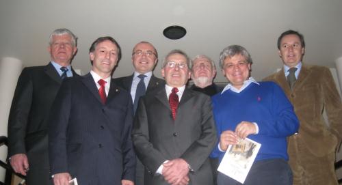 La délégation du Conseil avec le Président de l'Union Valdôtaine de Paris, Jean-Baptiste Pedretti