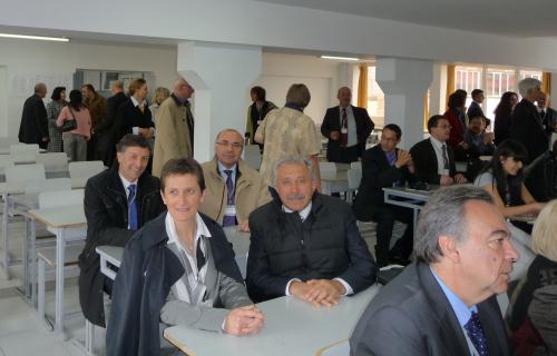 Les Conseillers Patrizia Morelli, Dario Comé (premier banc), Raimondo Donzel et Diego Empereur (deuxième banc)