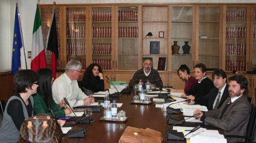 La Commission. Au centre, le Président Gianni Rigo