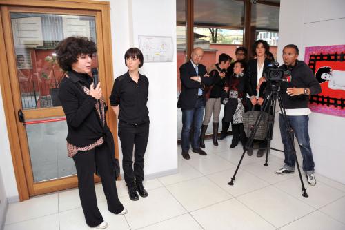 Le vernissage dans la salle des expositions de Finaosta