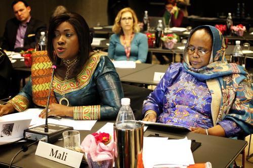 Un moment de la réunion du 6 février sur les femmes et les technologies de l'information et de la communication