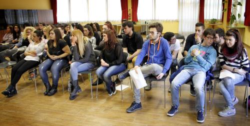 Les élèves des classes Va et Vb de l'Institut "Corrado Gex"