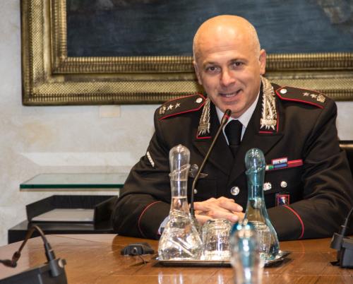 Le Commandant du Groupe Carabiniers d'Aoste, Lieutenant-colonel Emanuele Caminada