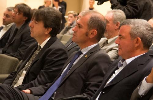 Les Vice-Présidents du Conseil, André Lanièce et Albert Chatrian, et le Conseiller secrétaire Salvatore Agostino