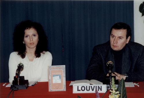 Le président Louvin avec la fille de l'auteur, Mme C. Diémoz