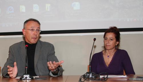 Le Conseiller secrétaire Enrico Tibaldi avec Laura Plati