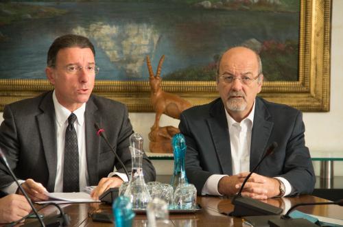 Les Parlementaires valdôtains: le sénateur Albert Lanièce (à gauche) et le député Rudi Marguerettaz (à droite)