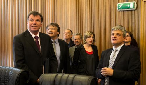 Le Conseiller Luciano Caveri avec la délégation du Parlement du Canton du Valais