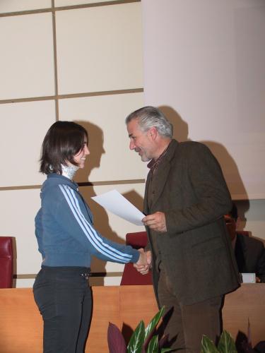La rencontre avec les étudiants valdôtains intervenus à l'initiative "Objectif jeunes: tests de démocratie" à l'occasion du Salon européen de la Communication Publique (COM-PA) de Bologne du novembre 2004