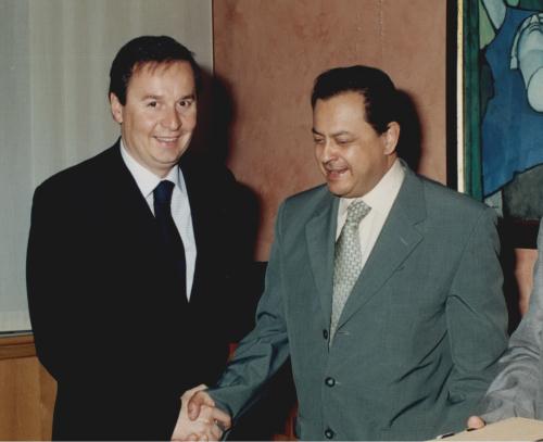 Le Président du Conseil, Roberto Louvin, et le Consul Hafid Benchemsi