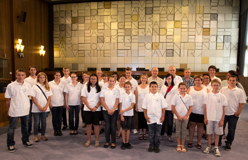 27 juillet 2012 - Les musicistes de l'Orchestre de Saint-Donat (Québec) à la fin de la visite à la Salle du Conseil